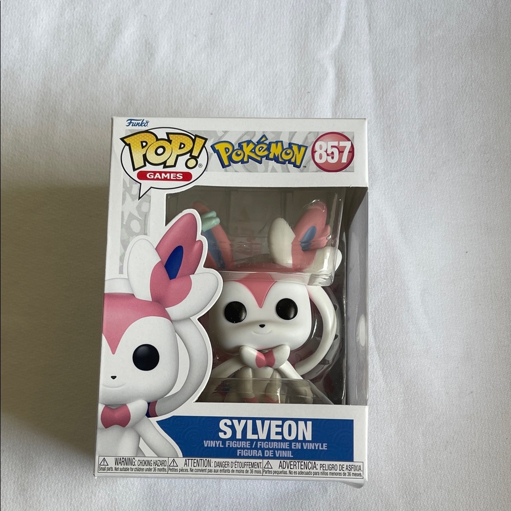 Funko Pop! Sylveon Vinyl Figure - Pink, White & Blue Accents Brand New.